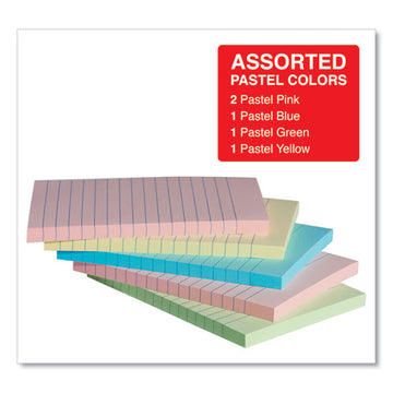 Universal® Self-stick Note Pads, 4 X 6, Lined, Assorted Pastel Colors, 100-sheet, 5-pk freeshipping - TVN Wholesale